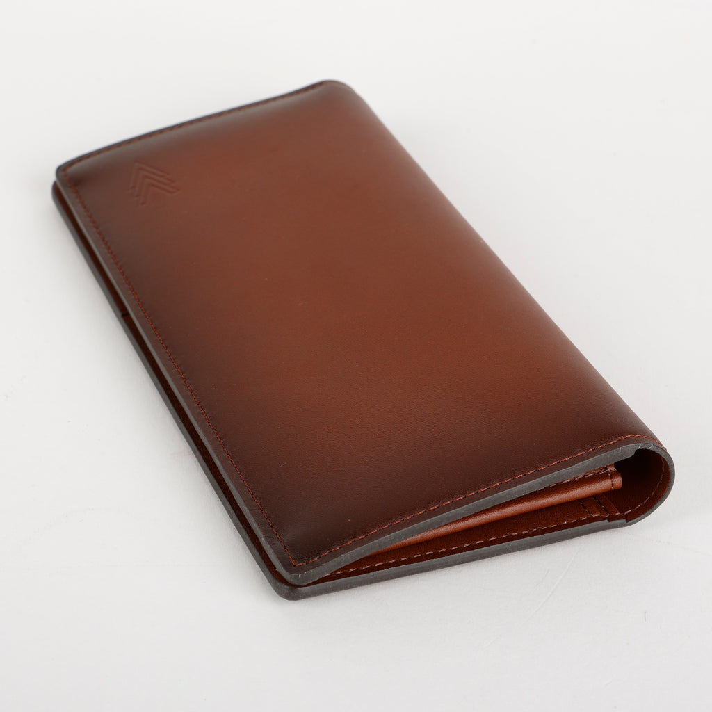 Brazza Long Wallet, Brown Calfskin