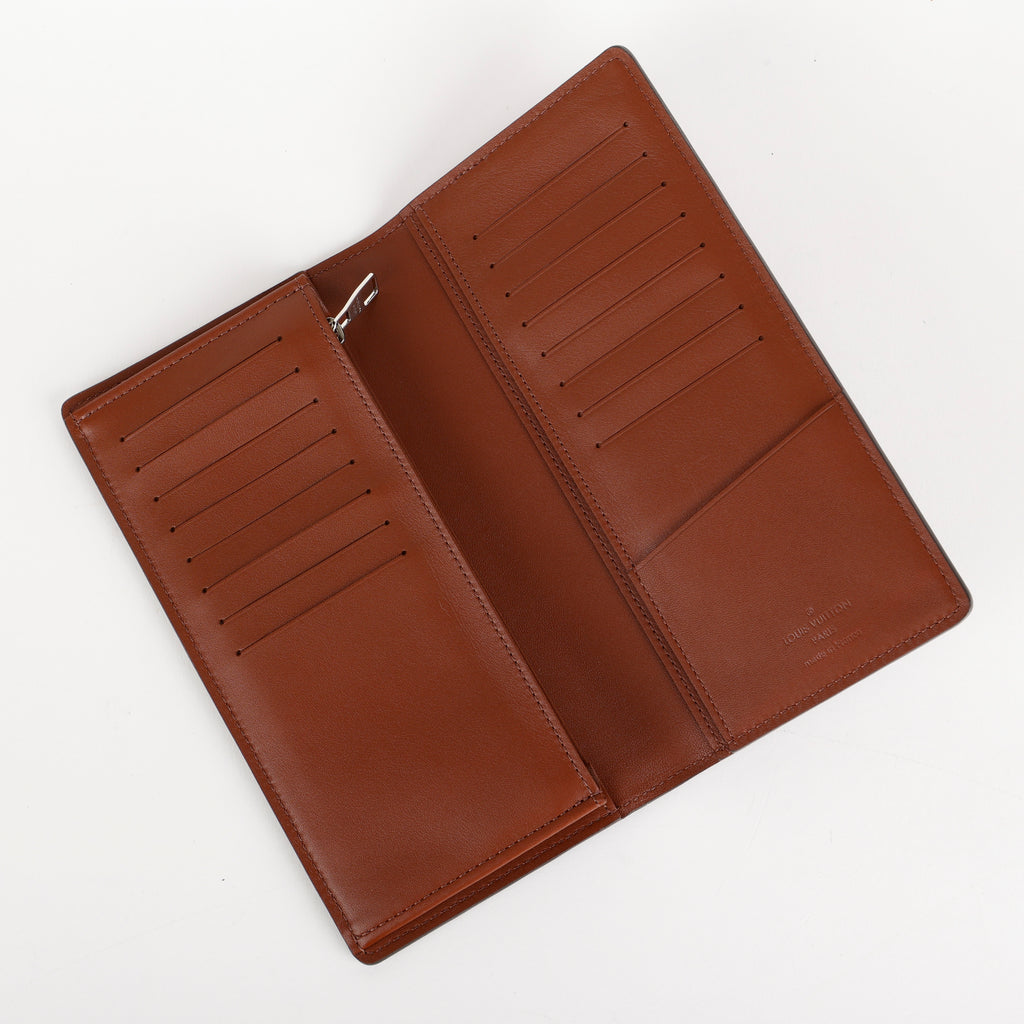 Brazza Long Wallet, Brown Calfskin