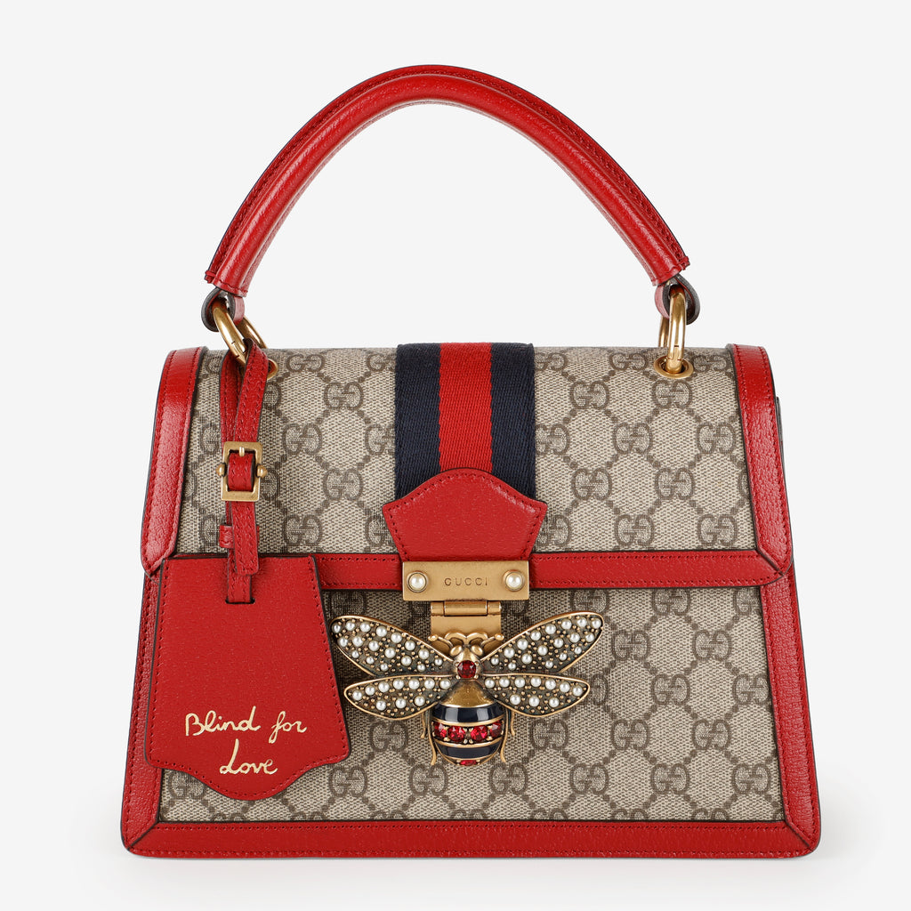 Small Queen Margaret Top Handle, Red/Coated Canvas