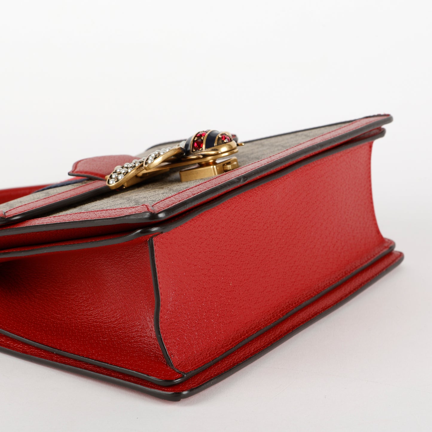 Small Queen Margaret Top Handle, Red/Coated Canvas