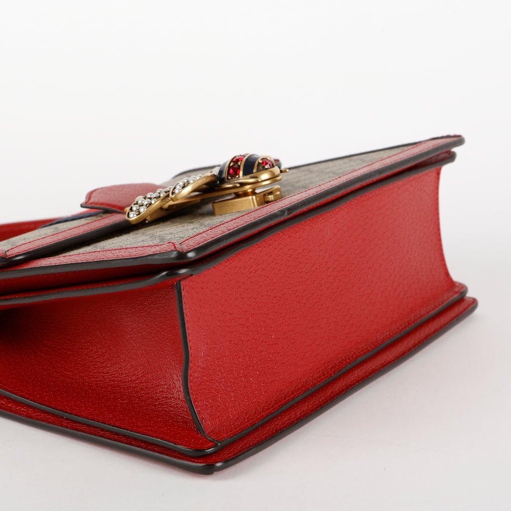 Small Queen Margaret Top Handle, Red/Coated Canvas