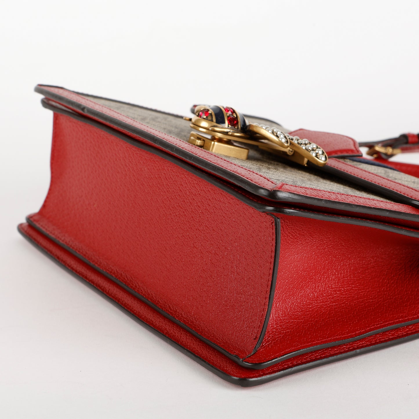 Small Queen Margaret Top Handle, Red/Coated Canvas