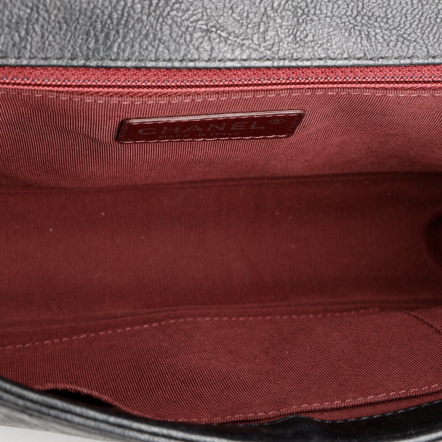 New Medium Studded Boy Bag, Black Crumpled Lambskin
