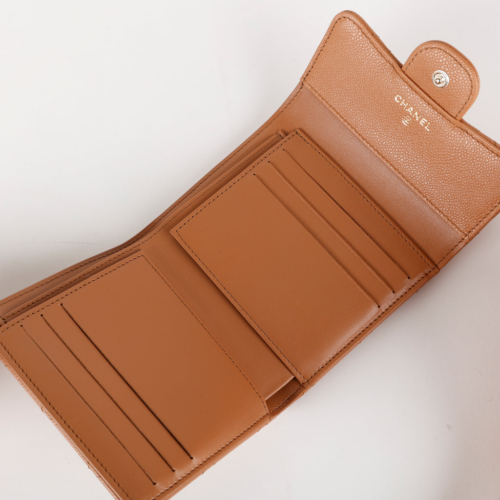 Trifold Wallet, Caramel Caviar
