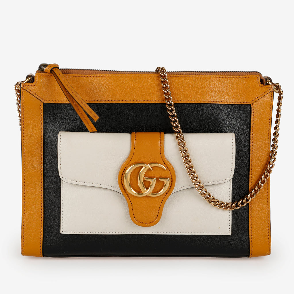 Dahlia Sakai Chain Shoulder Bag, Yellow/Black