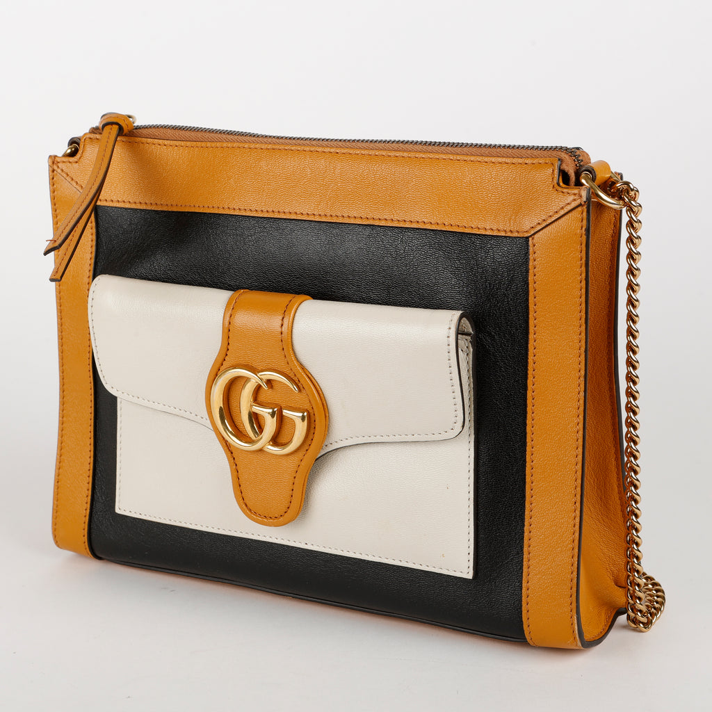 Dahlia Sakai Chain Shoulder Bag, Yellow/Black