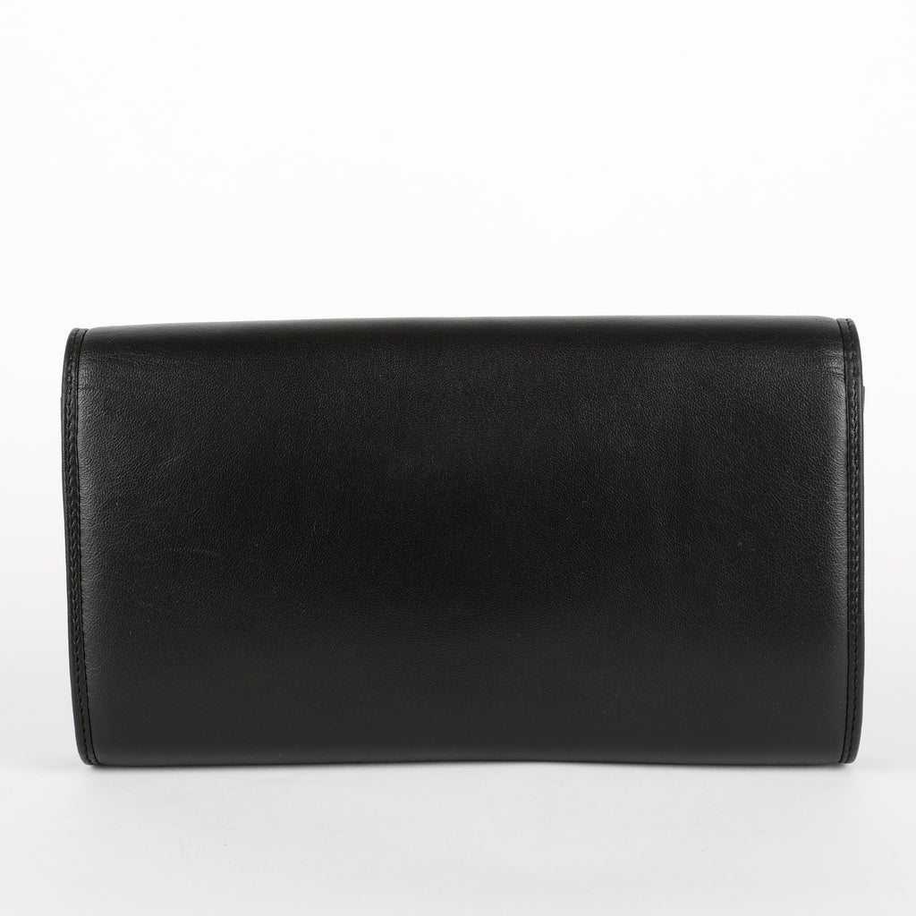 Linea Matissa Interlocking Clutch, Black Lambskin