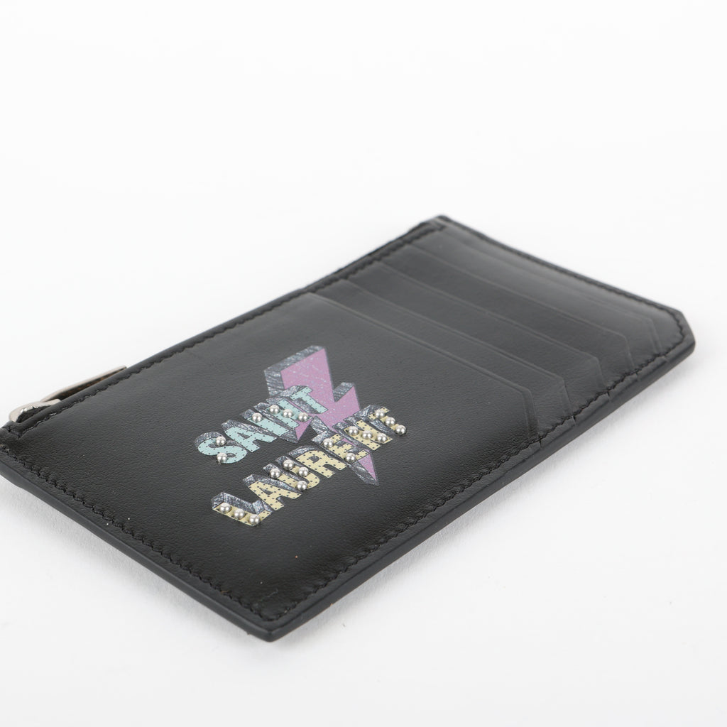 Lightning Bold Zip Pouch Card Holder, Black
