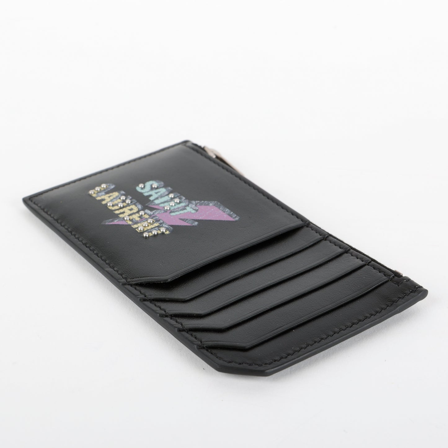 Lightning Bold Zip Pouch Card Holder, Black