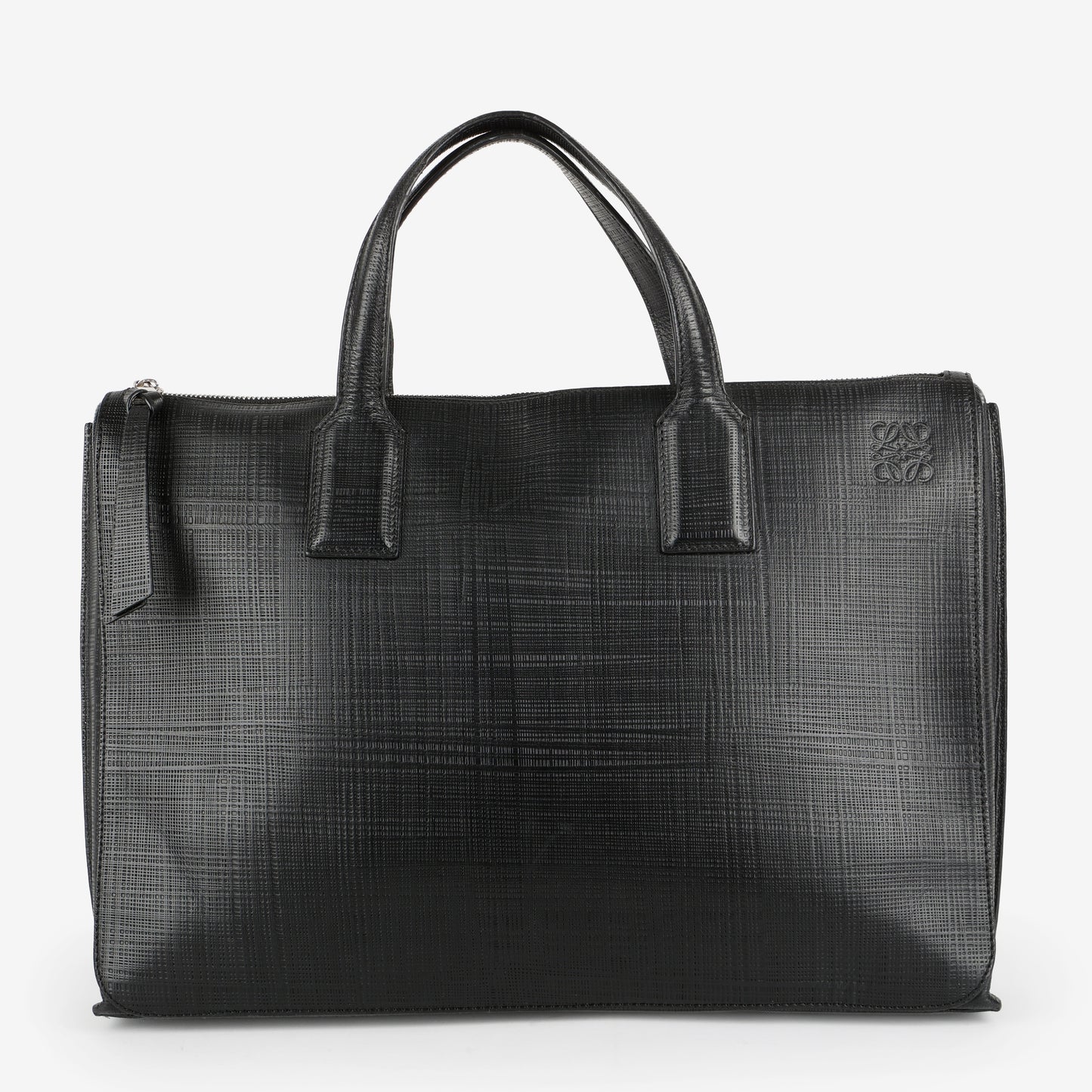 Goya Textured Leather Briefcase, Black