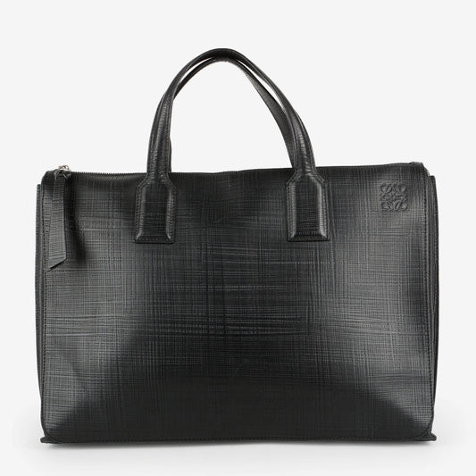 Goya Textured Leather Briefcase, Black