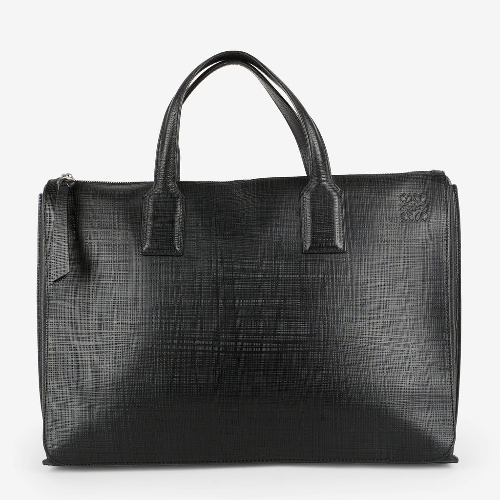Goya Textured Leather Briefcase, Black