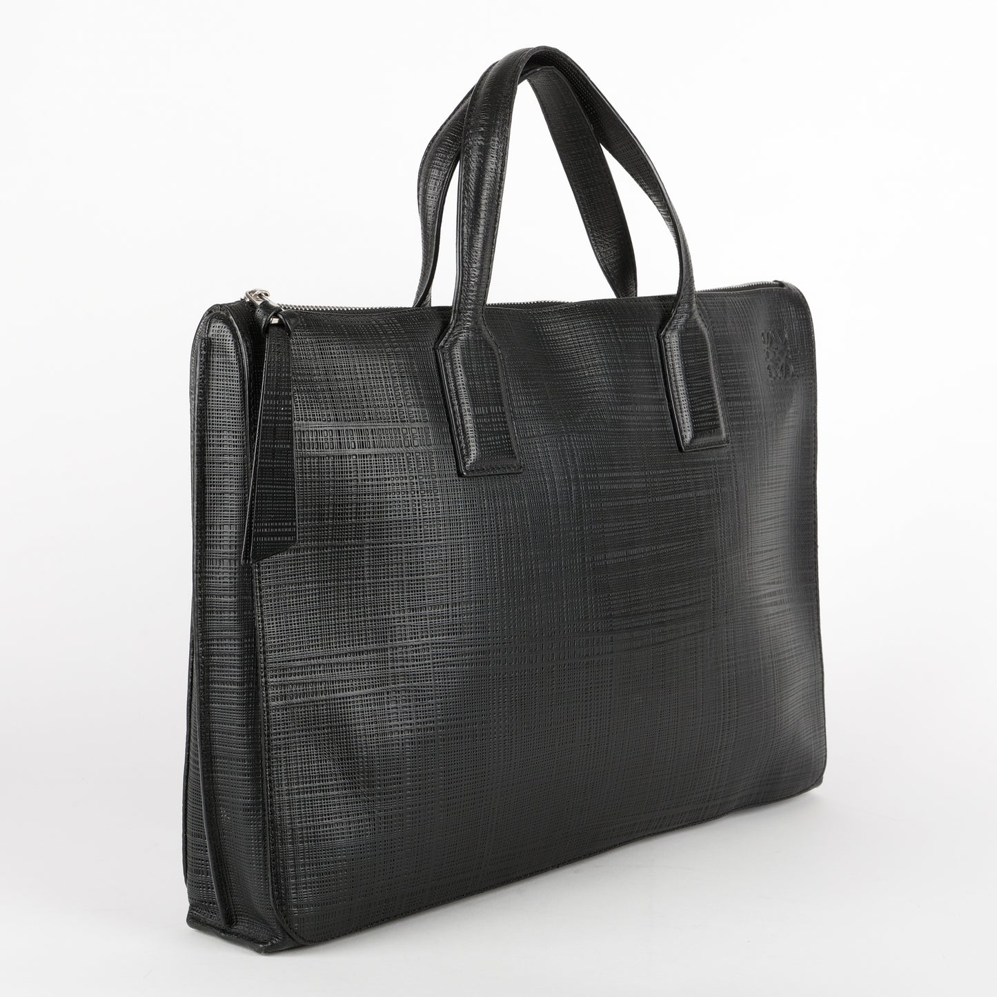 Goya Textured Leather Briefcase, Black