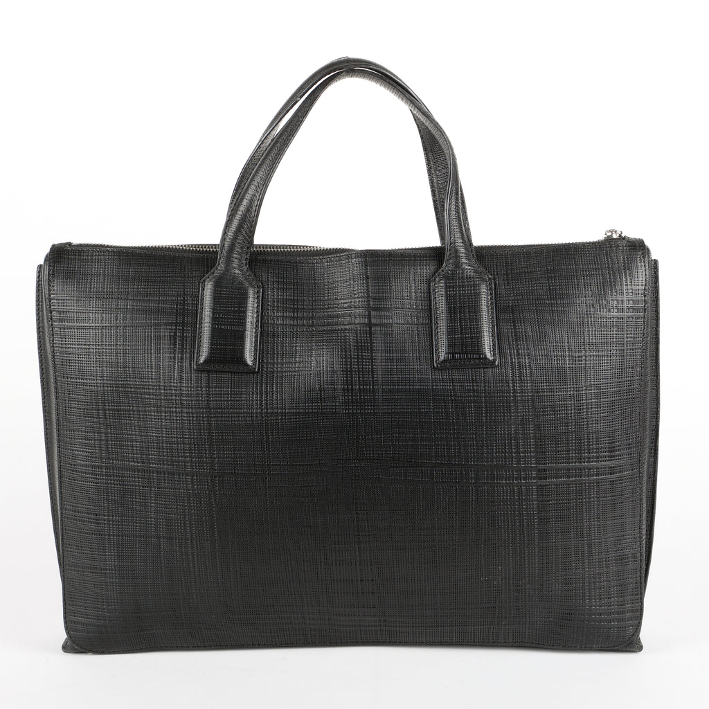 Goya Textured Leather Briefcase, Black