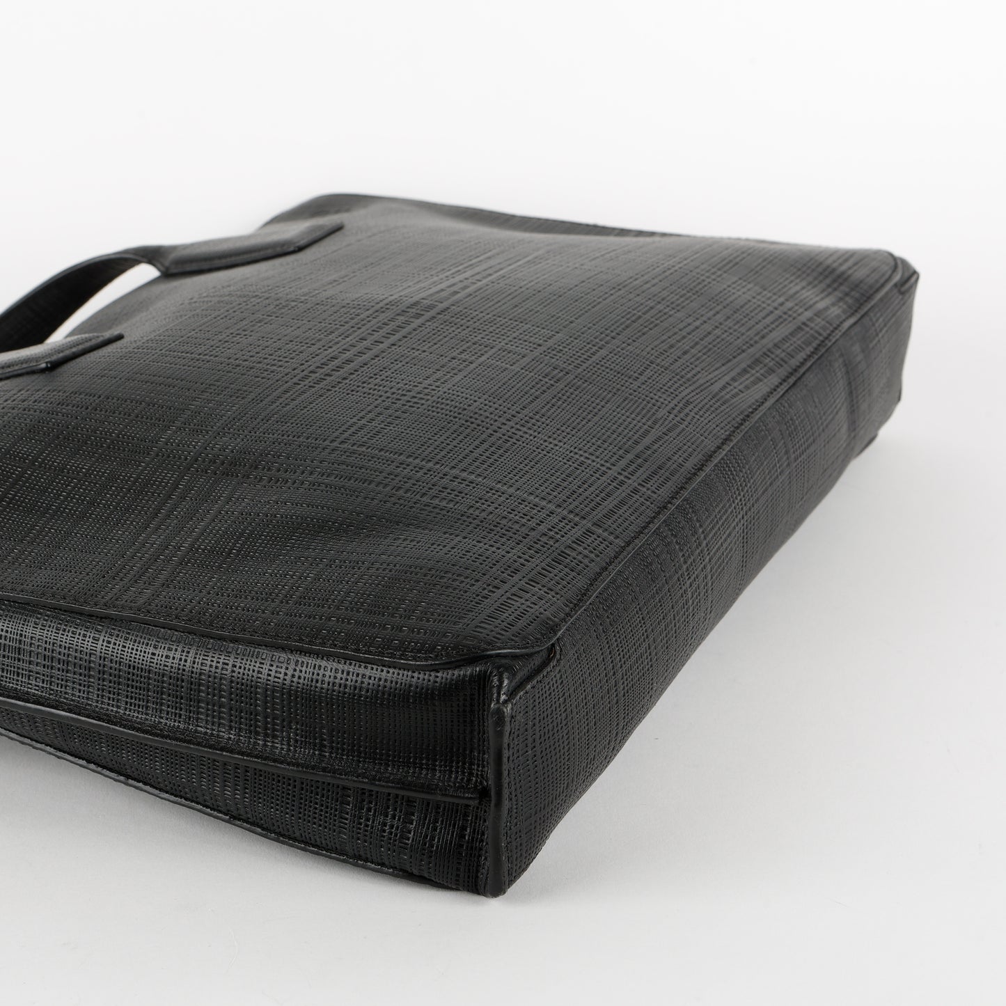 Goya Textured Leather Briefcase, Black