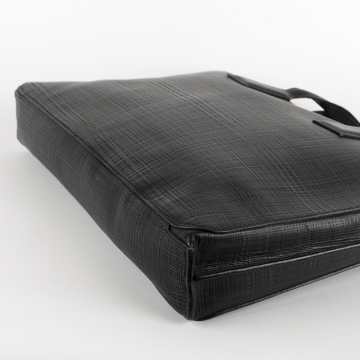 Goya Textured Leather Briefcase, Black