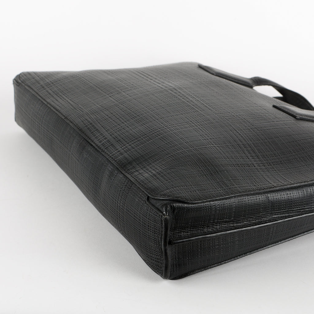 Goya Textured Leather Briefcase, Black