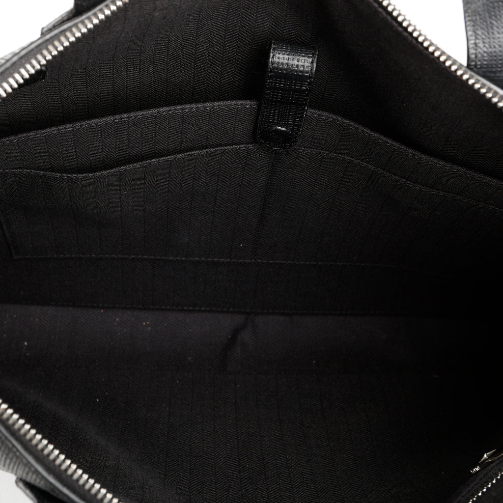 Goya Textured Leather Briefcase, Black