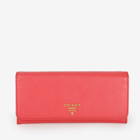 Long Continental Wallet, Coral Pink GHW