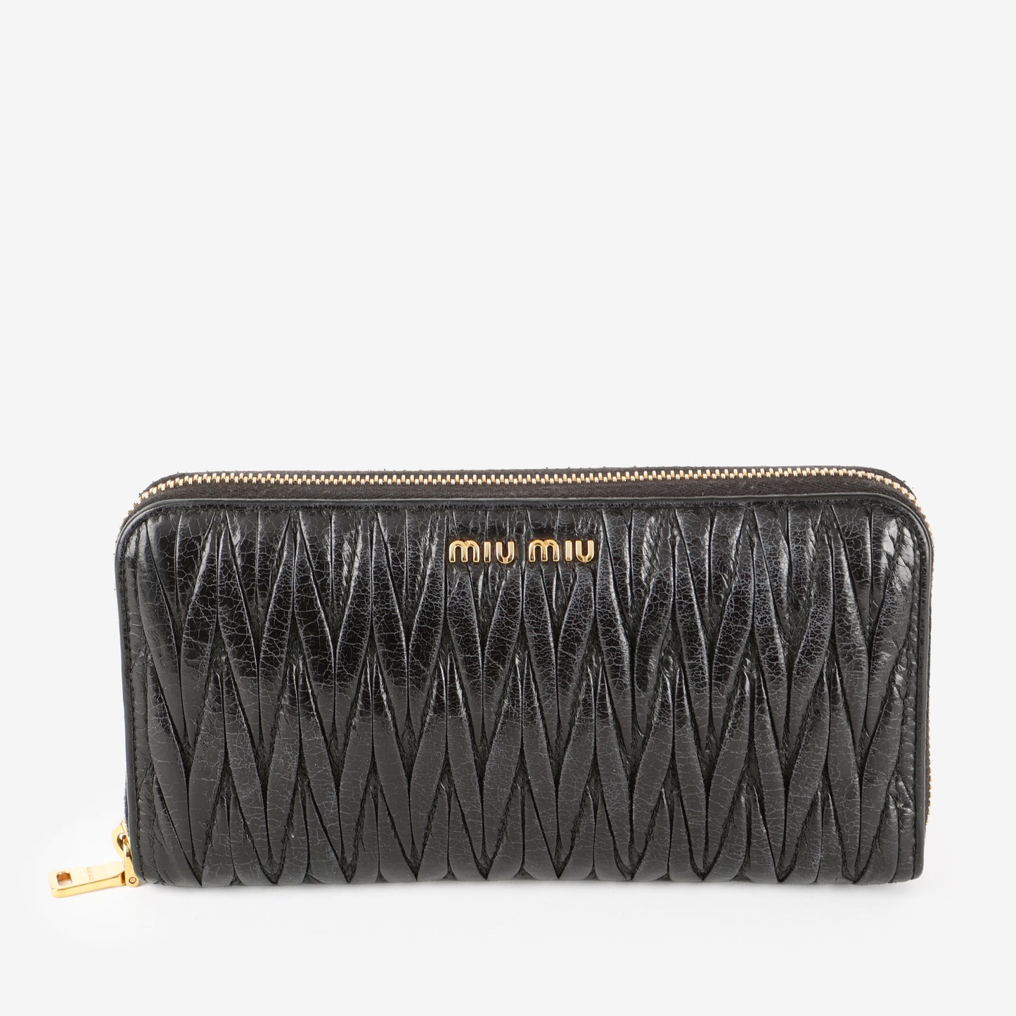 Matelasse Long Wallet, Black