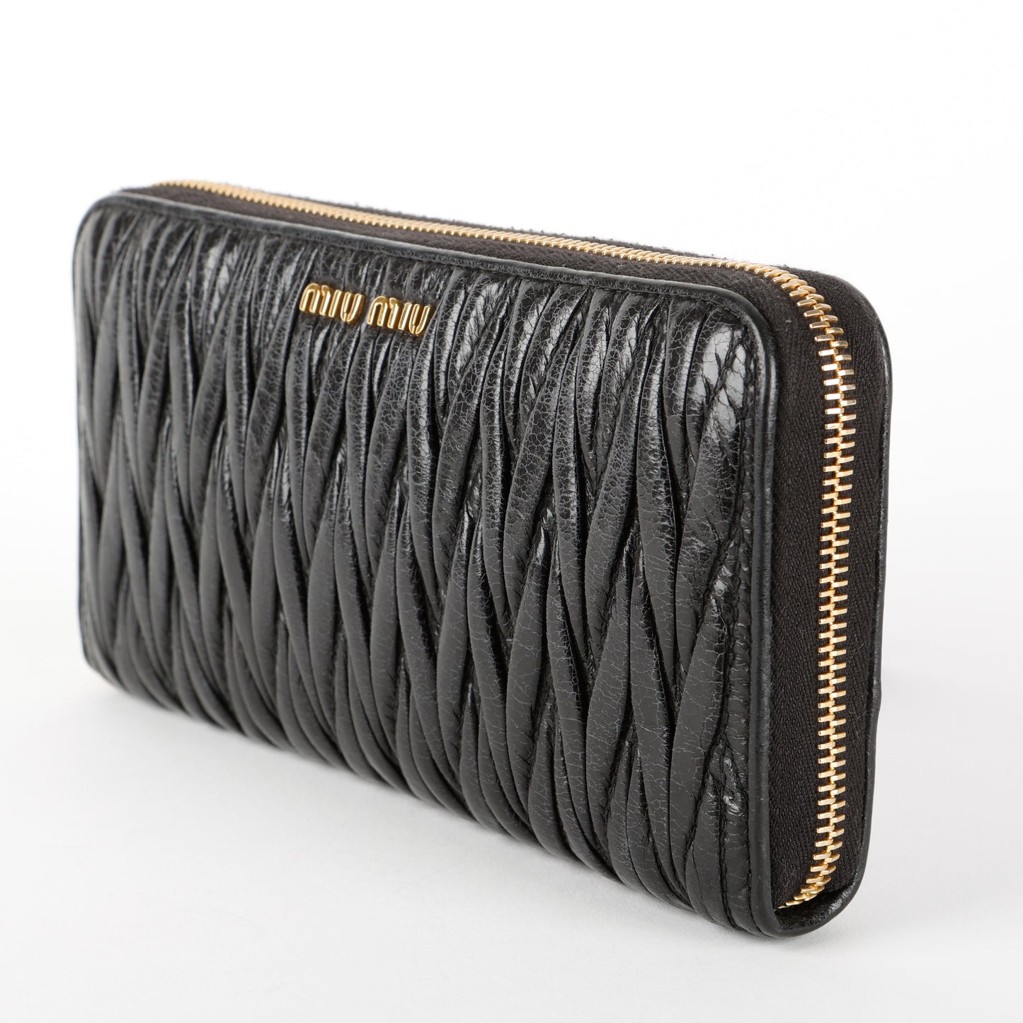 Matelasse Long Wallet, Black
