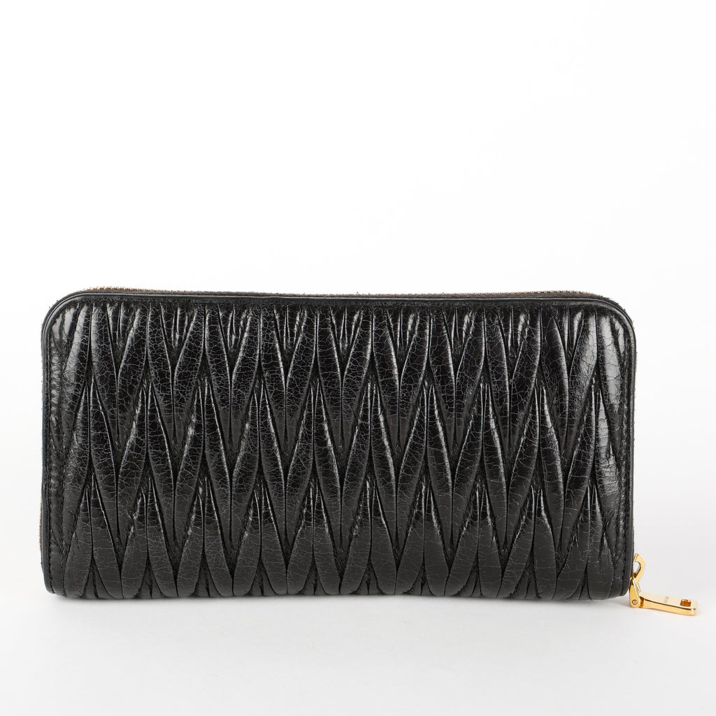 Matelasse Long Wallet, Black