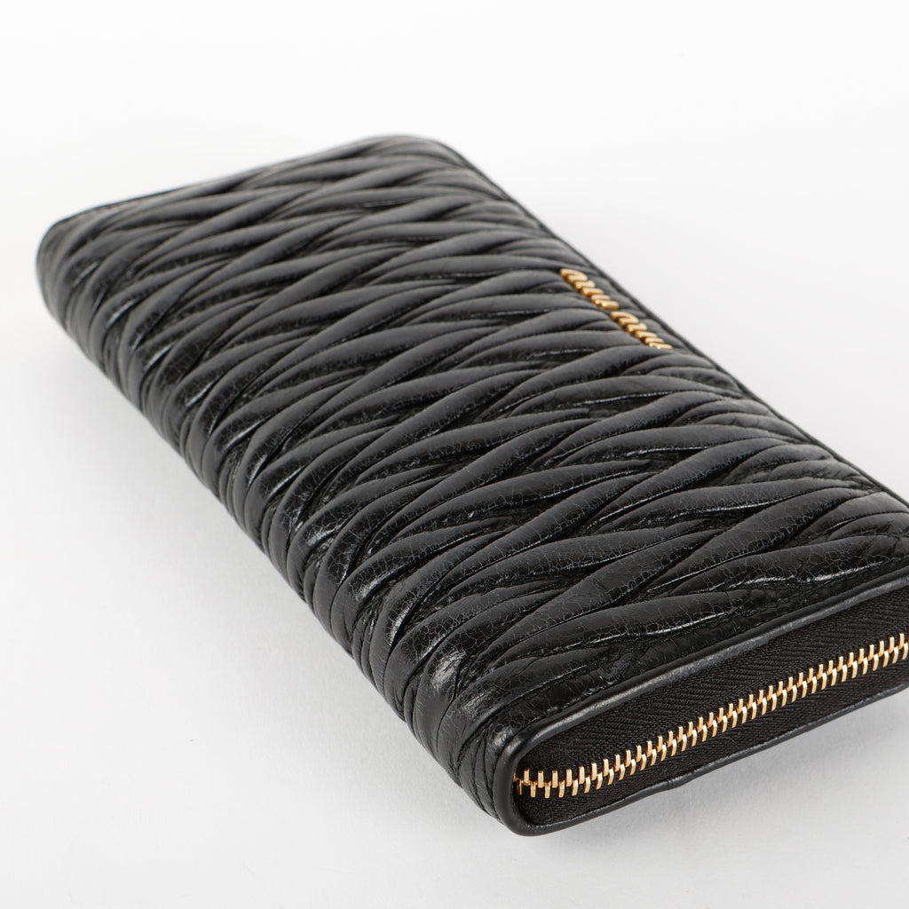 Matelasse Long Wallet, Black
