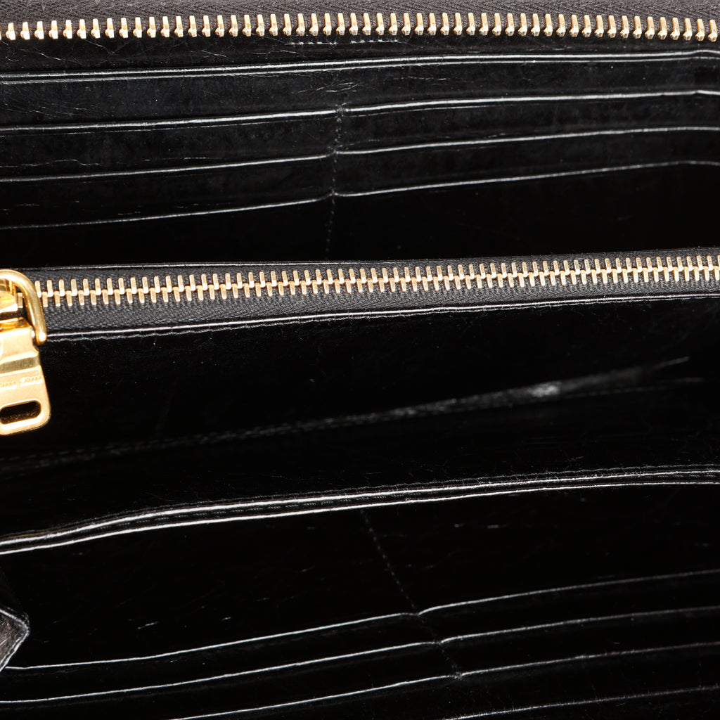 Matelasse Long Wallet, Black