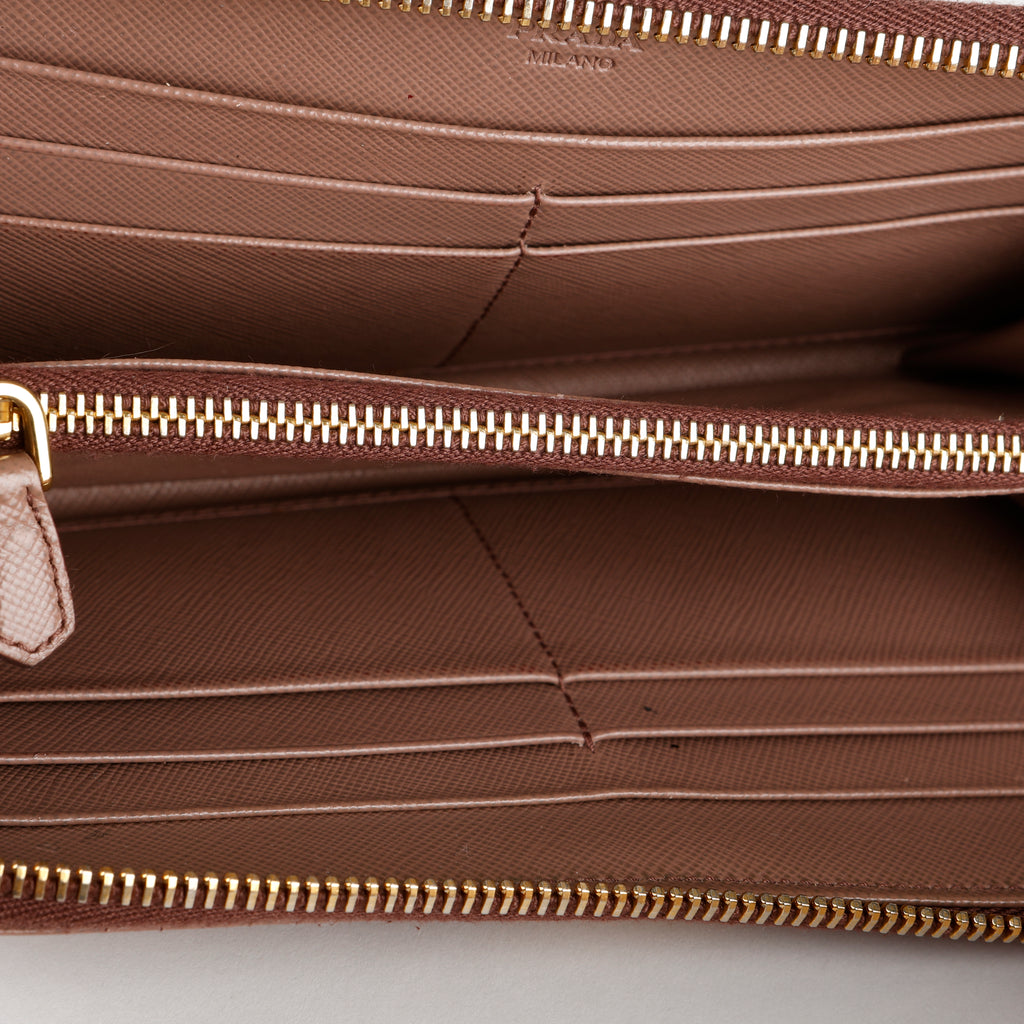 Zip Around Continental Wallet, Dusty Pink