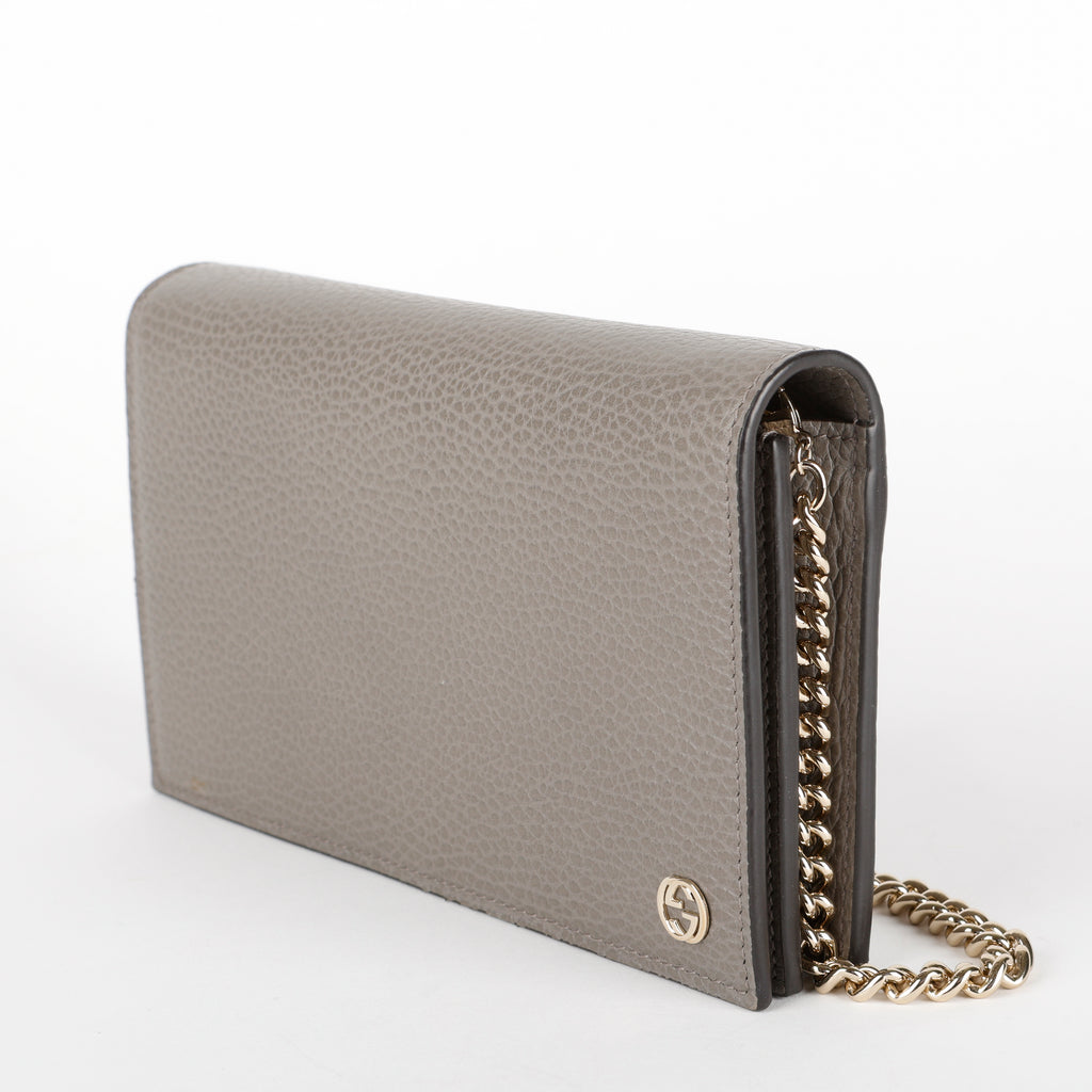 Blondie Wallet on Chain, Grey Calfskin