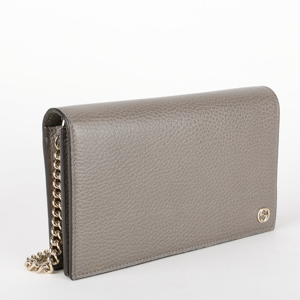 Blondie Wallet on Chain, Grey Calfskin