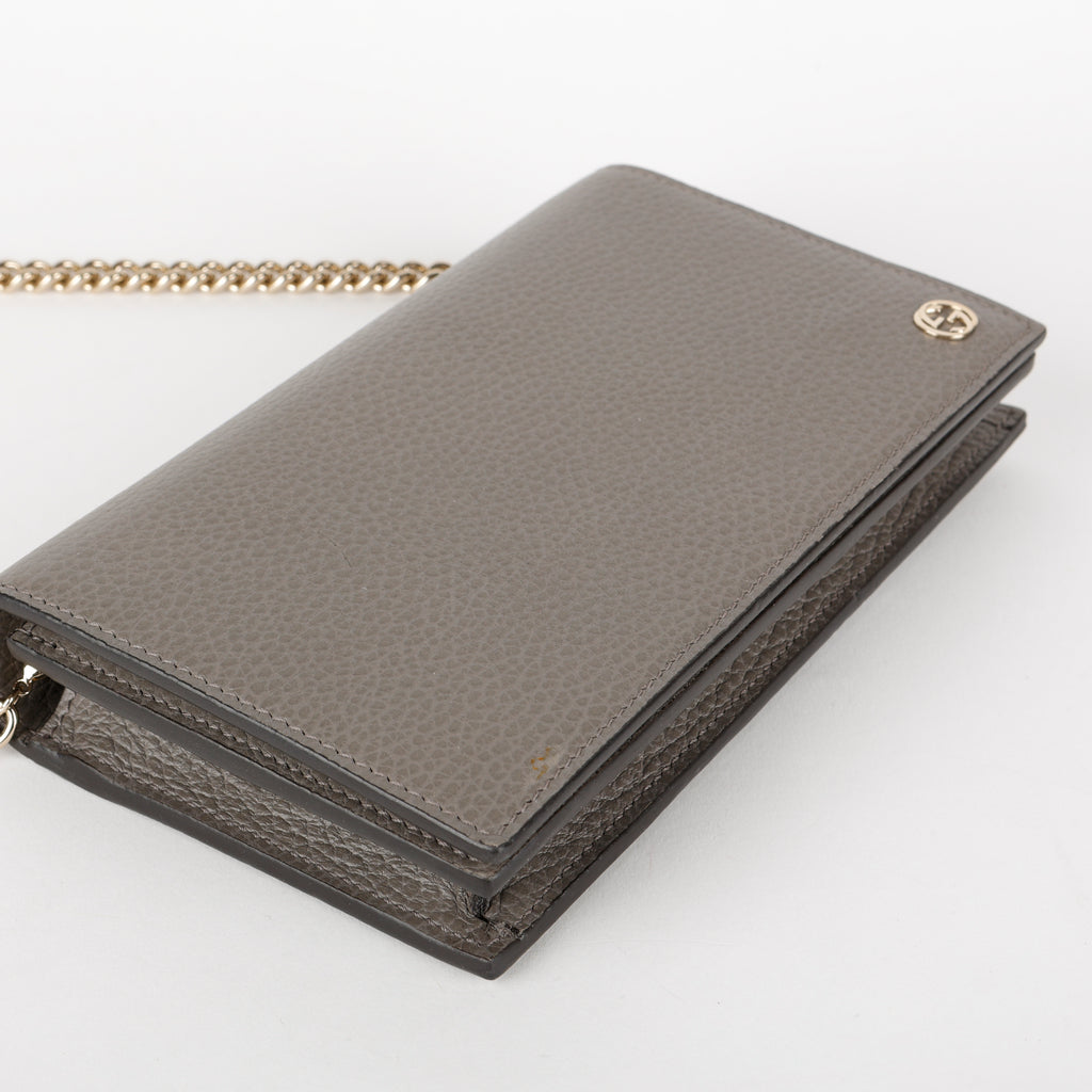 Blondie Wallet on Chain, Grey Calfskin