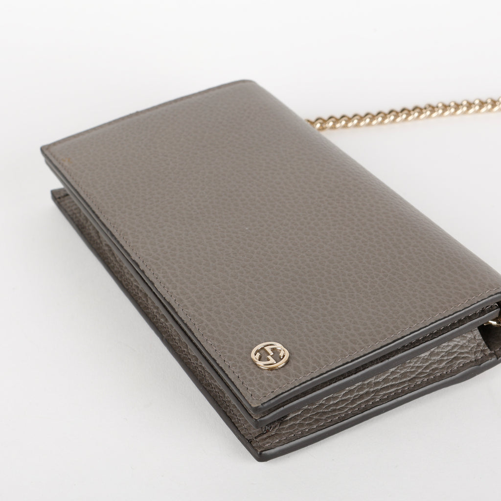 Blondie Wallet on Chain, Grey Calfskin