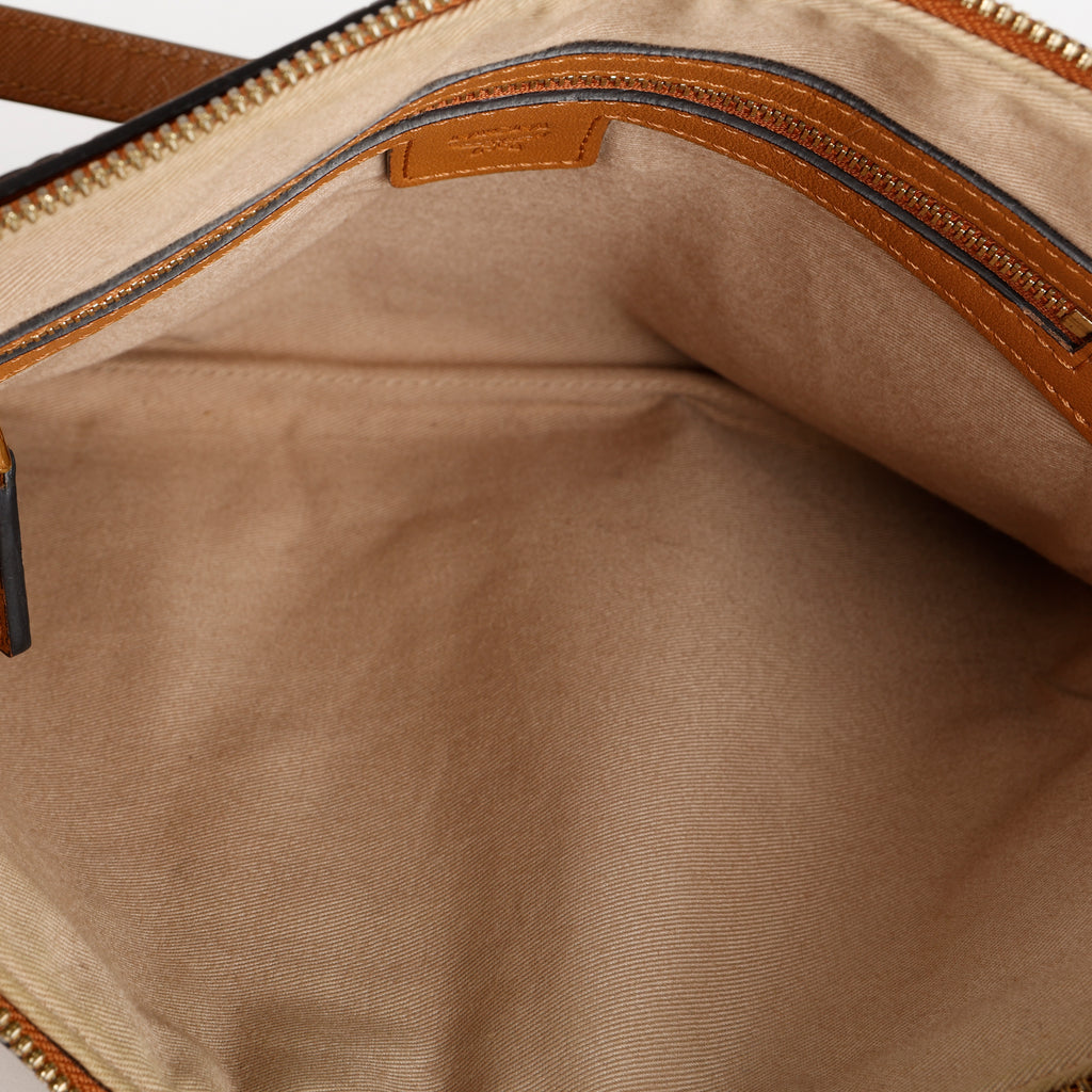 Medium Studded Visetos Pouch Crossbody, Cognac