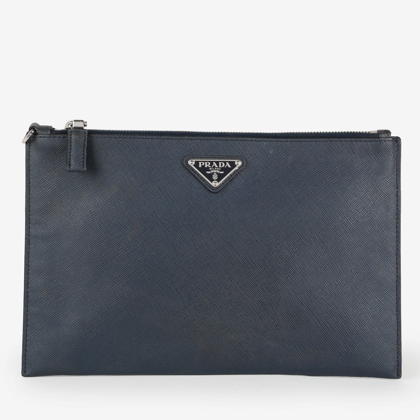 Saffiano Zipped Pouch, Navy (missing wristlet)
