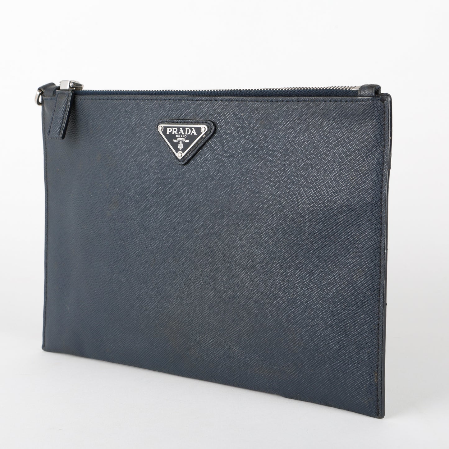 Saffiano Zipped Pouch, Navy (missing wristlet)