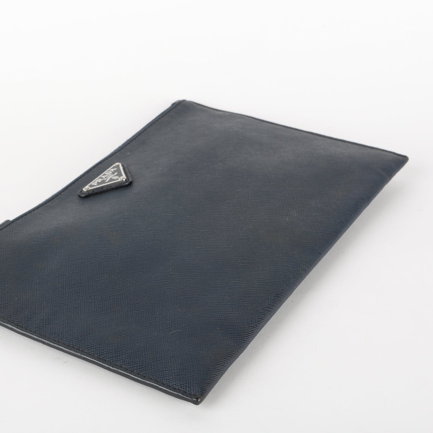 Saffiano Zipped Pouch, Navy (missing wristlet)