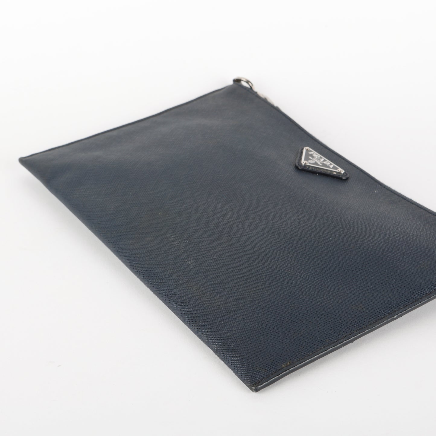 Saffiano Zipped Pouch, Navy (missing wristlet)