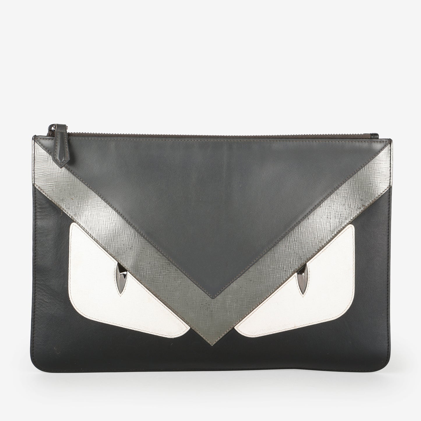 Monster Bug Zip Pouch, Black/Cream/Silver