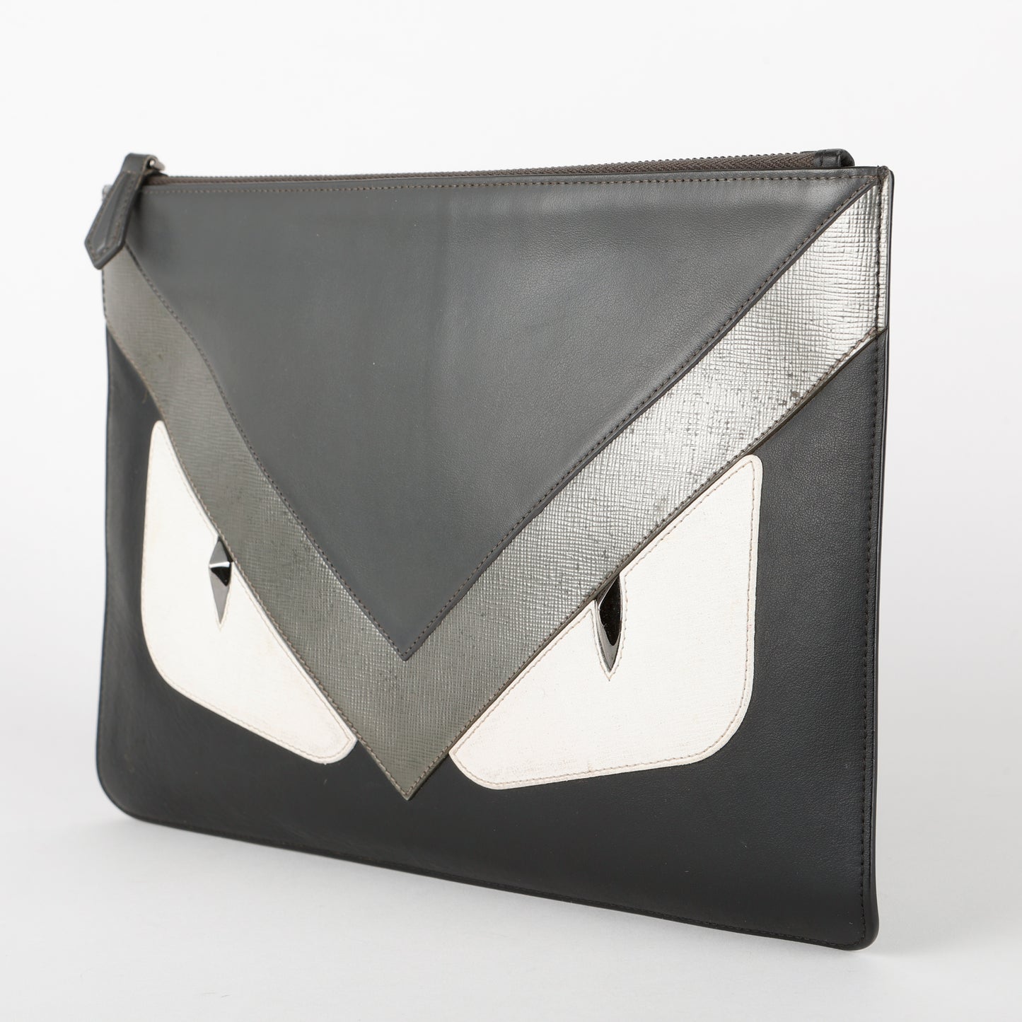 Monster Bug Zip Pouch, Black/Cream/Silver