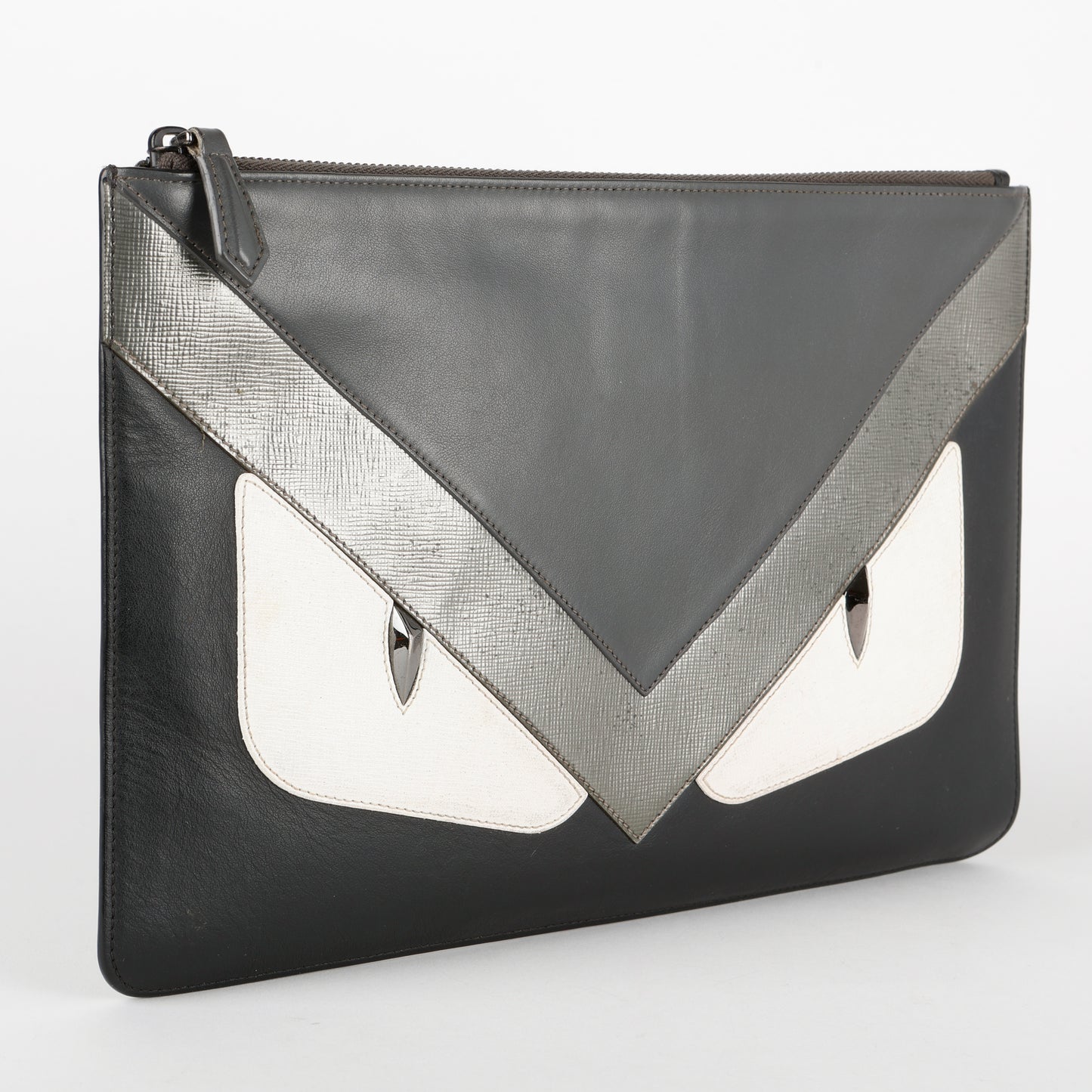 Monster Bug Zip Pouch, Black/Cream/Silver