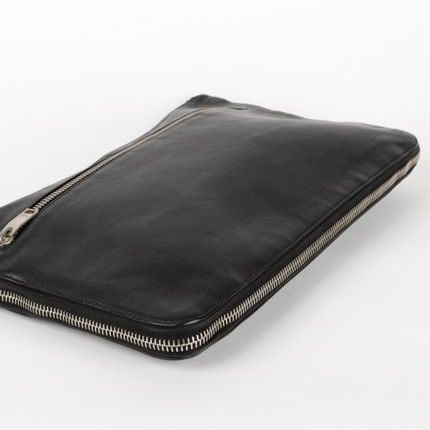Zipped Extender Pouch, Black Calfskin SHW