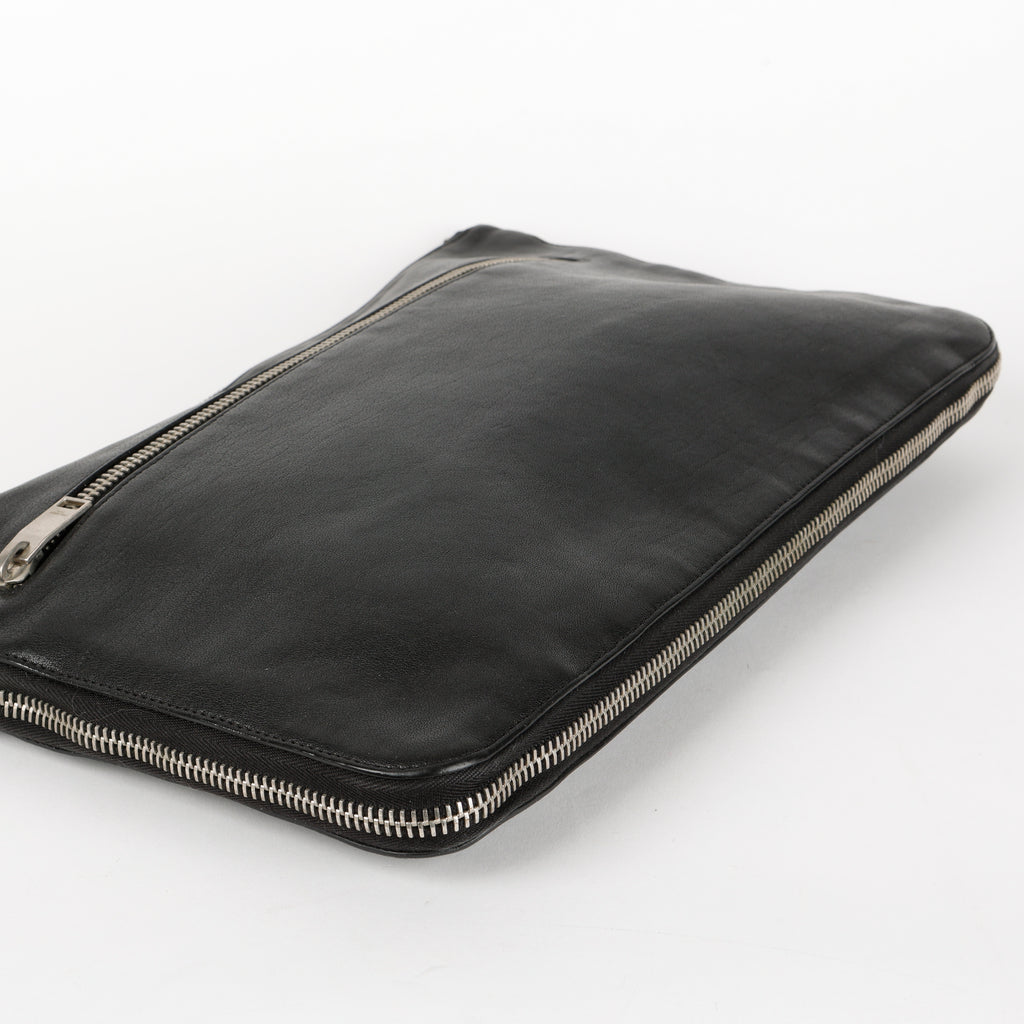 Zipped Extender Pouch, Black Calfskin SHW
