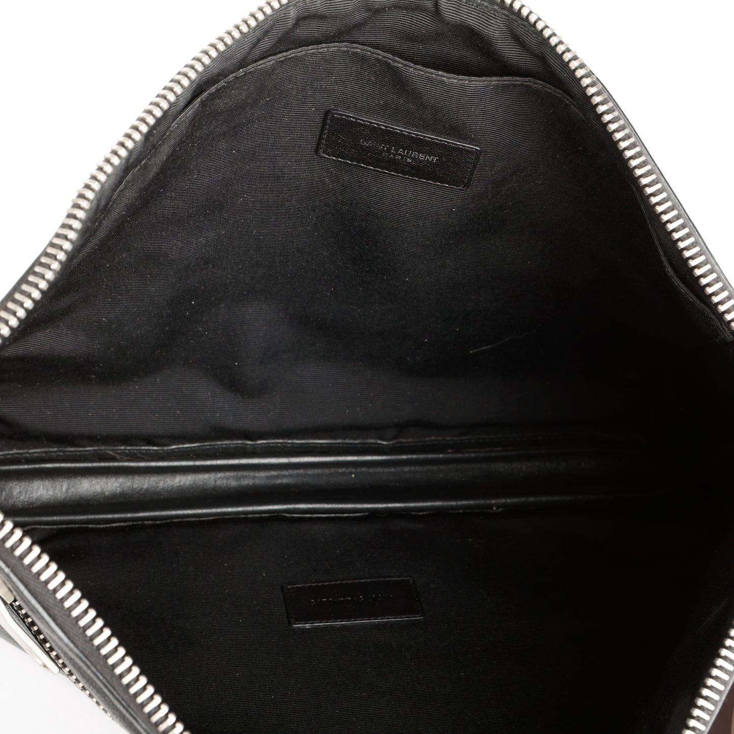 Zipped Extender Pouch, Black Calfskin SHW