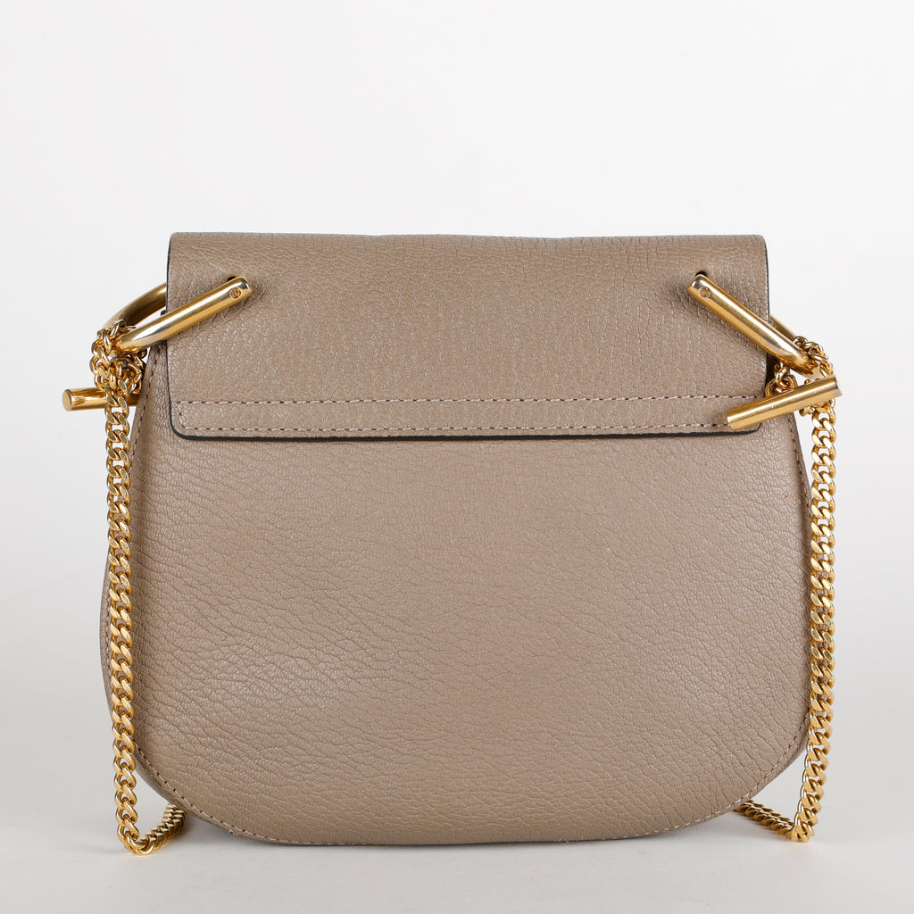 Small Drew Crossbody, Taupe Calfskin