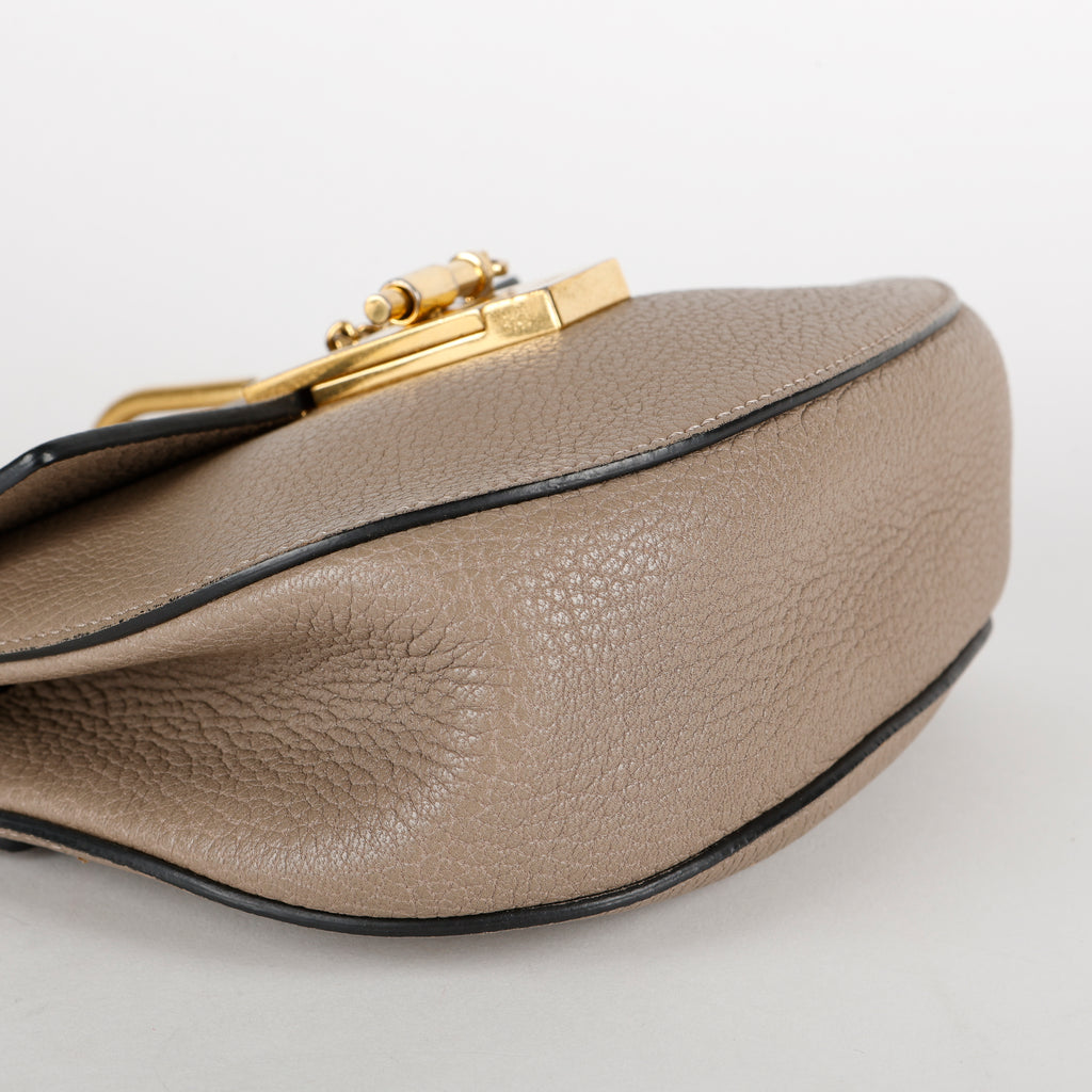 Small Drew Crossbody, Taupe Calfskin