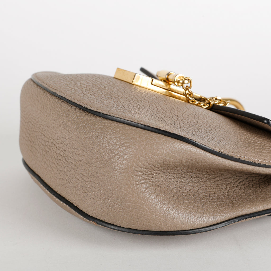 Small Drew Crossbody, Taupe Calfskin