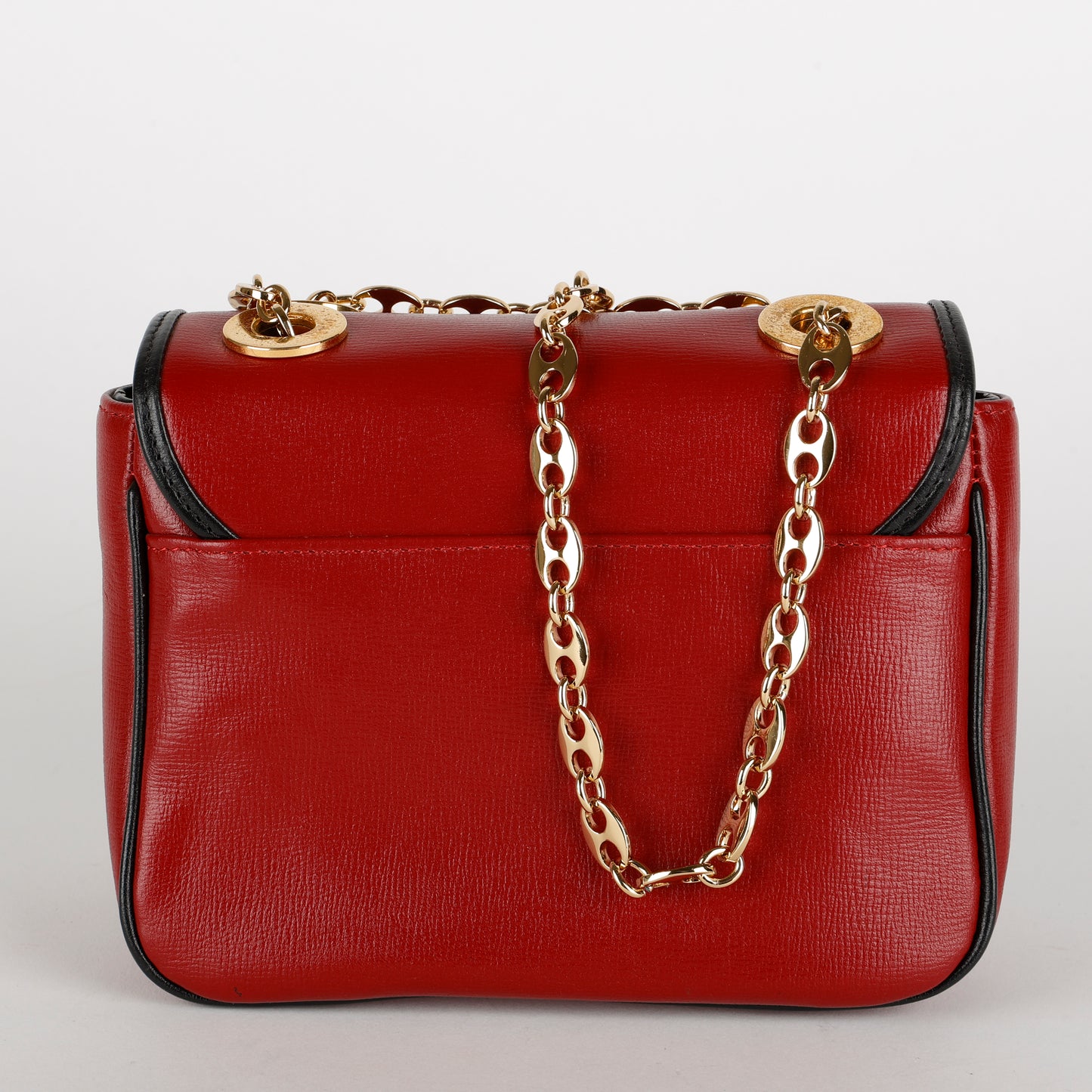Small Marina Chain Flap Bag, Burgundy/Black