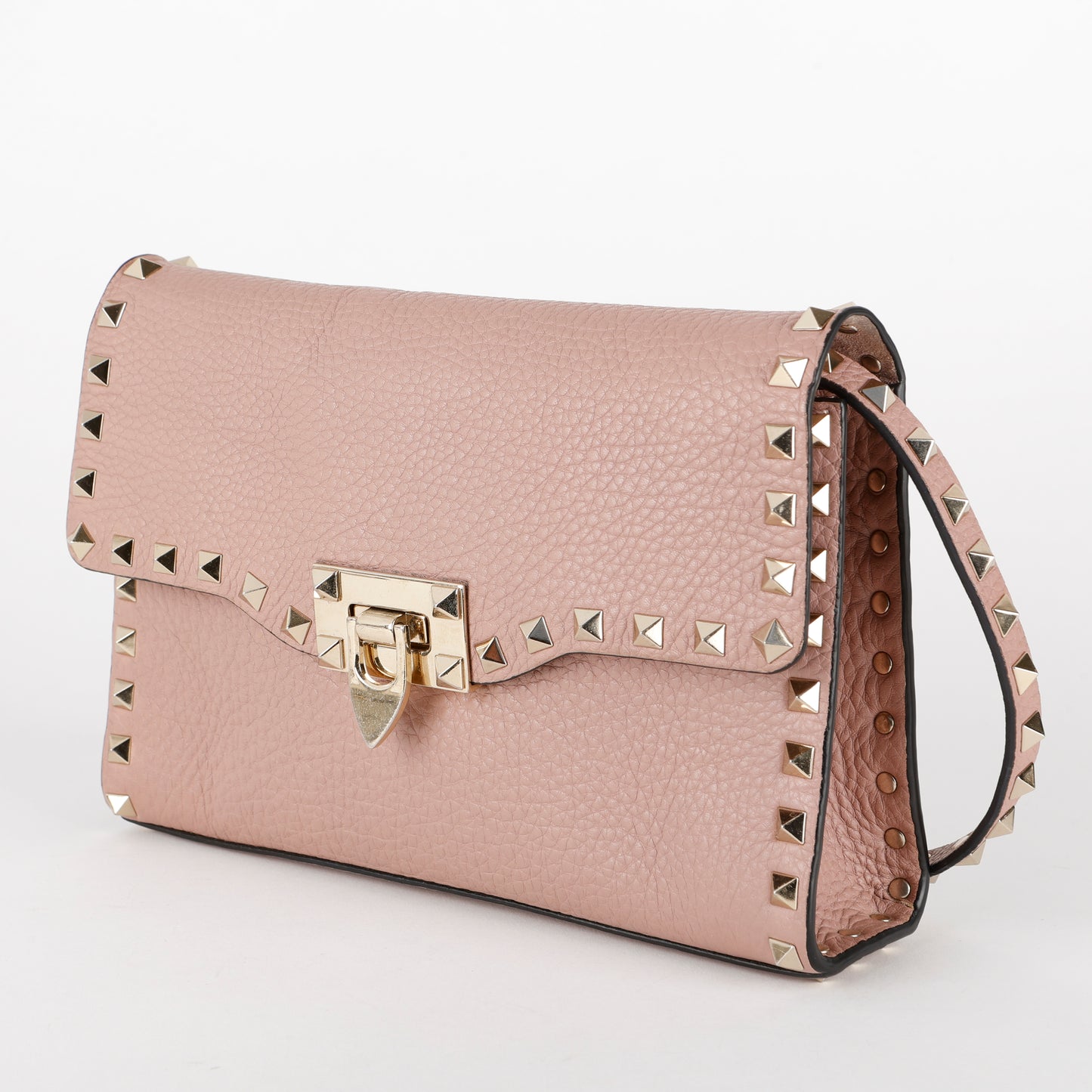 Medium Rockstud Flap Crossbody, Dusty Pink