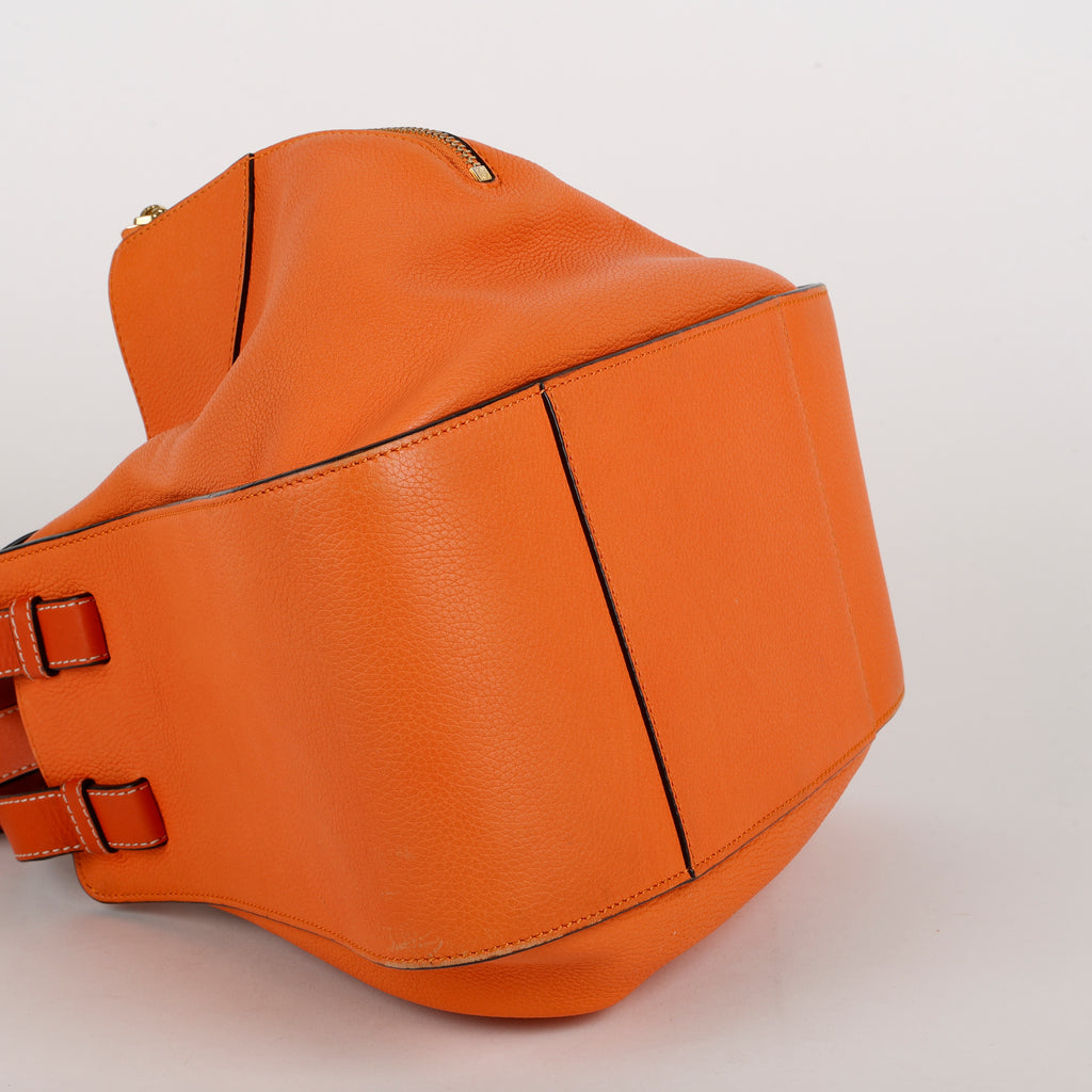Small Hammock Shoulder Bag, Apricot Orange Calfskin